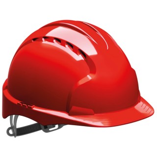 JSP Industrial Safety Helmet Red Ventilated Adjustable High Performance Polyethylene EVO3 