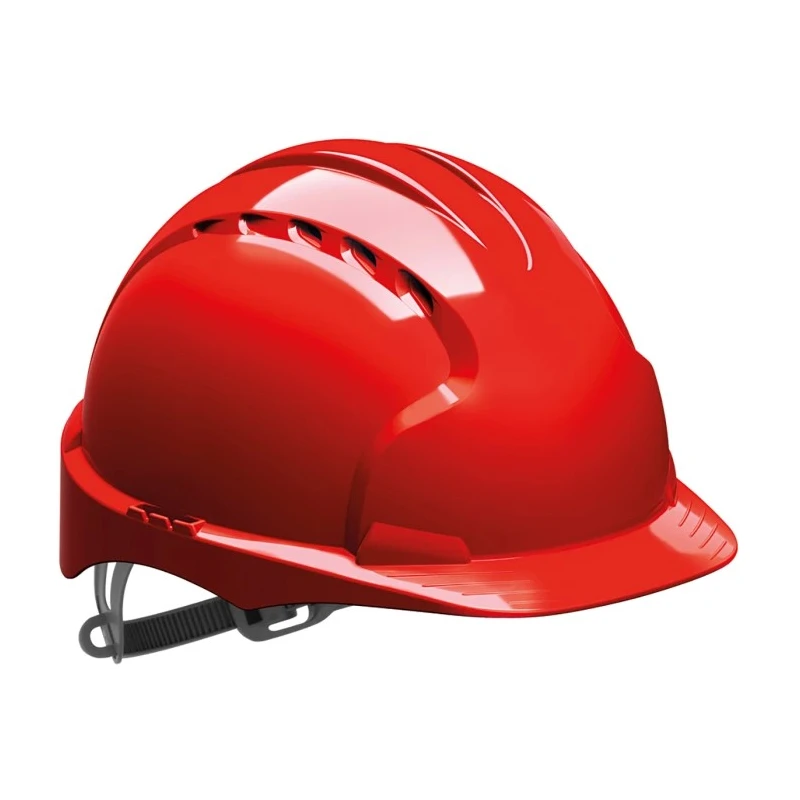 JSP Industrial Safety Helmet Red Ventilated Adjustable High Performance Polyethylene EVO3 
