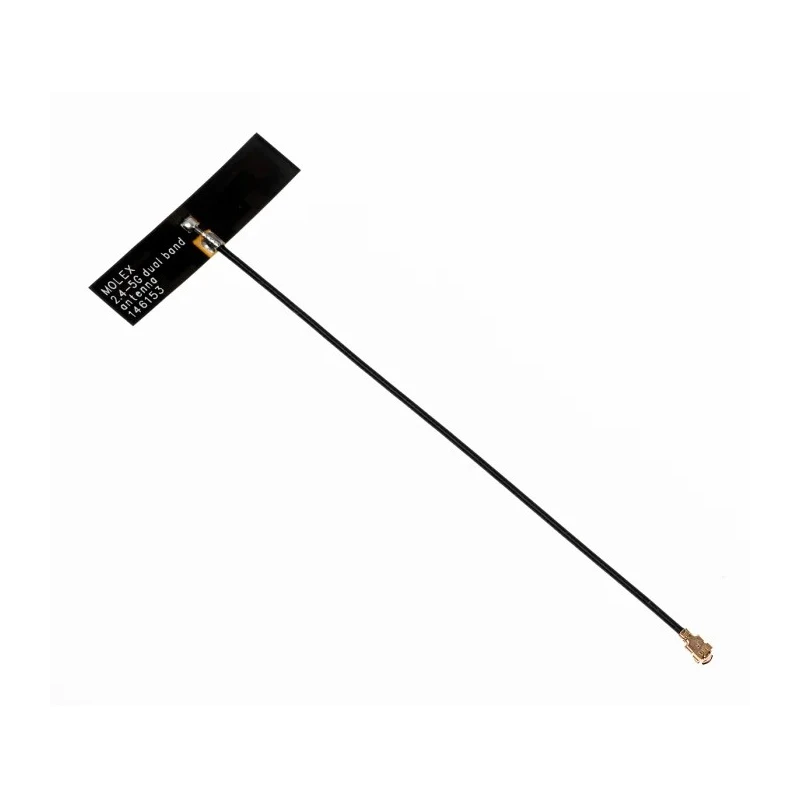 Molex T-Bar WiFi Antenna WiFi Dual Band 2.4 GHz / 5 GHz 3.2 dBi Gain Female Connector 250 mm Cable Length 146153-0250