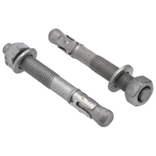 RS PRO Carbon Steel Galvanised Through Anchor Bolt M16 x 125 mm Galvanised Through Bolt 908-6722