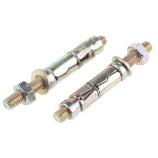 RS PRO Carbon Steel Shield Anchor M10 x 60 mm Zinc Plated Shield Anchor Projecting Bolt 908-6876