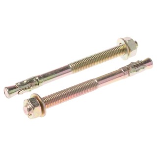 RS PRO Carbon Steel Anchor Bolt M8 x 100 mm Passivated Zinc Plated Through Bolt Anchor 908-6959