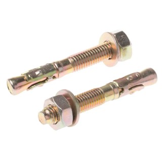 RS PRO Carbon Steel Zinc Plated Through Anchor Bolt Thread Size M10 Length 75mm Drill Diameter 10 mm 908-6965