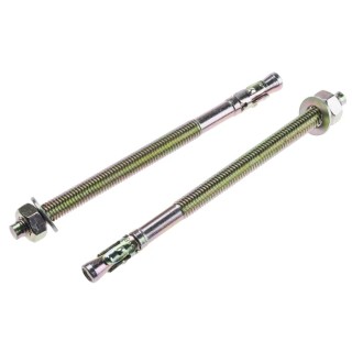 RS PRO Carbon Steel Passivated Zinc Plated Through Bolt Anchor M8 x 130 mm 8 mm 908-6968
