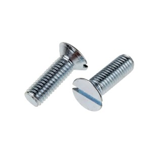 RS PRO Slot Countersunk Steel Machine Screw M3.5 Thread 12 mm Length Passivated Zinc Plated 908-7380