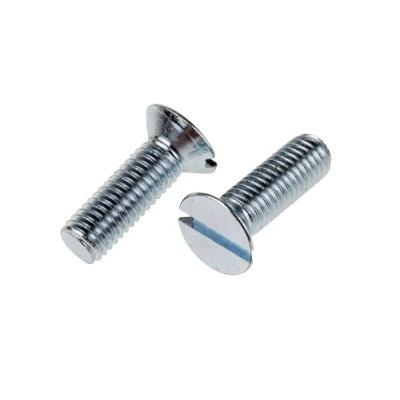 RS PRO Slot Countersunk Steel Machine Screw M3.5 Thread 12 mm Length Passivated Zinc Plated 908-7380