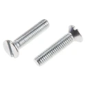 RS PRO Slot Countersunk Steel Machine Screw M3.5 16 mm Passivated Zinc Plated 908-7384