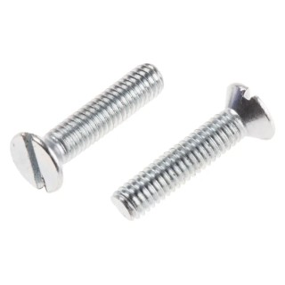 RS PRO Slot Countersunk Steel Machine Screw M3.5 16 mm Passivated Zinc Plated 908-7384
