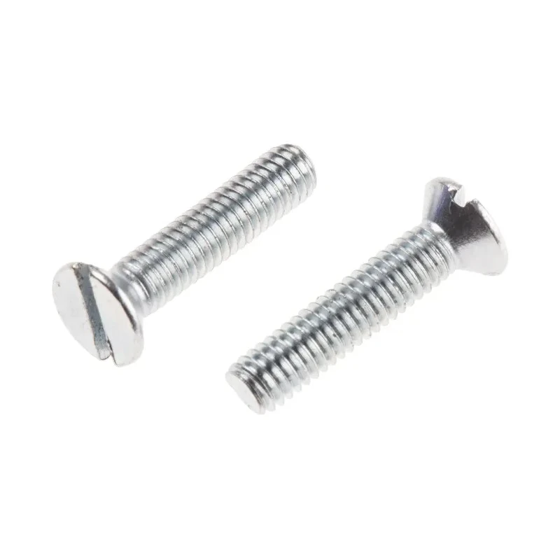 RS PRO Slot Countersunk Steel Machine Screw M3.5 16 mm Passivated Zinc Plated 908-7384