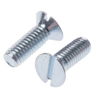 RS PRO Slot Countersunk Steel Machine Screw M3.5 Thread 10 mm Length DIN 963 908-7387