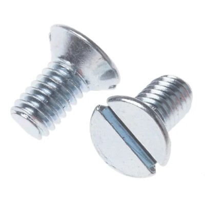 RS PRO Slot Countersunk Steel Machine Screw 8 mm M4 908-7400