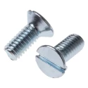 RS PRO Slot Countersunk Steel Machine Screw 10 mm M4 908-7403