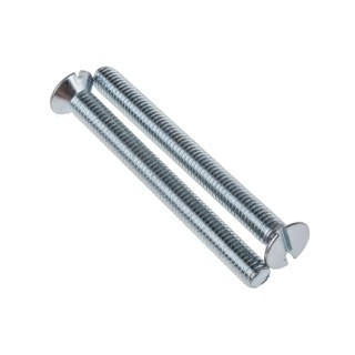 RS PRO Slot Countersunk Steel Machine Screw M5 50 mm Length Passivated Zinc Plated 908-7438