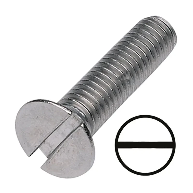RS PRO Slot Countersunk Steel Machine Screw M6 Thread Size 60 mm Length 908-7441
