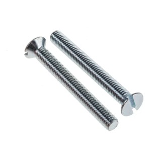 RS PRO Slot Countersunk Steel Machine Screw M6 Thread 50 mm Length Passivated Zinc Plated 908-7447