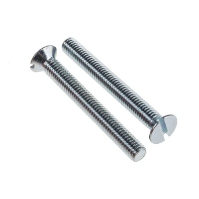 RS PRO Slot Countersunk Steel Machine Screw M6 Thread 50 mm Length Passivated Zinc Plated 908-7447