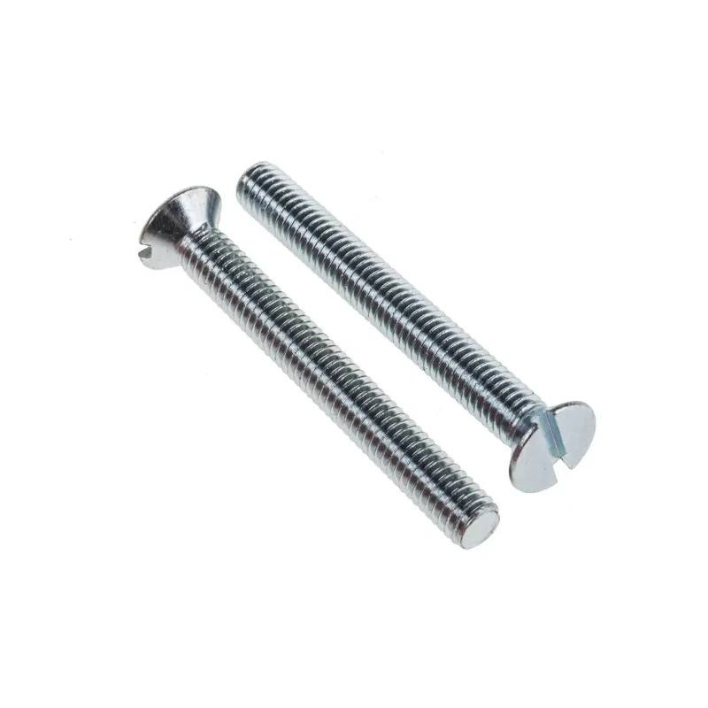 RS PRO Slot Countersunk Steel Machine Screw M6 Thread 50 mm Length Passivated Zinc Plated 908-7447
