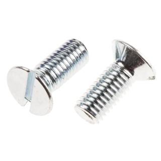 RS PRO Slot Countersunk Steel Machine Screw M8 20 mm Passivated Zinc Plated 908-7450