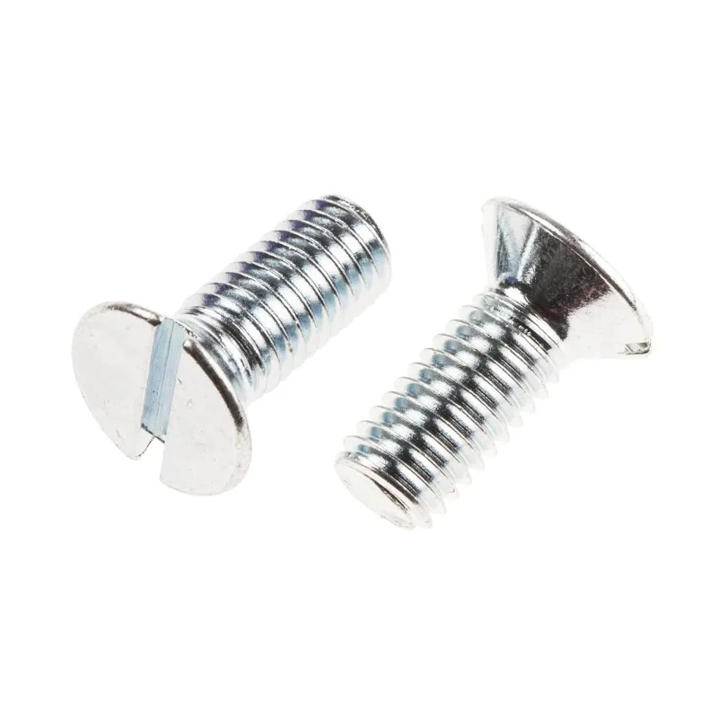 RS PRO Slot Countersunk Steel Machine Screw M8 20 mm Passivated Zinc Plated 908-7450