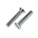 RS PRO Slot Countersunk Steel Machine Screw M8 40 mm Passivated Zinc Plated Steel 908-7466