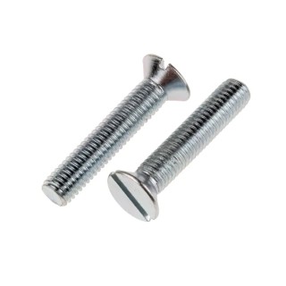 RS PRO Slot Countersunk Steel Machine Screw M8 40 mm Passivated Zinc Plated Steel 908-7466
