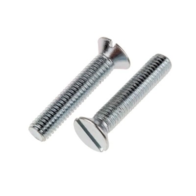 RS PRO Slot Countersunk Steel Machine Screw M8 40 mm Passivated Zinc Plated Steel 908-7466