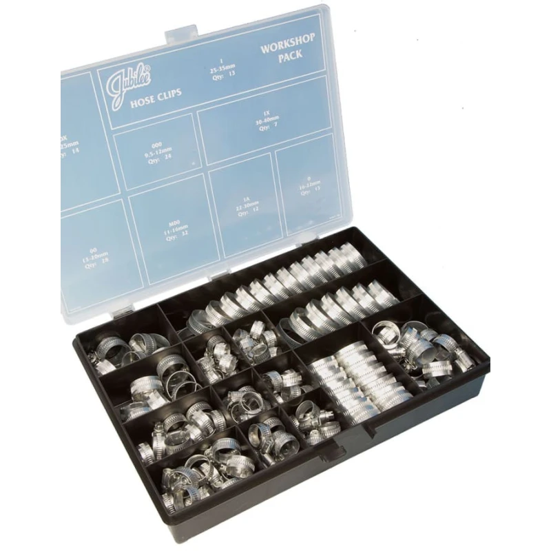 Jubilee Zinc Plated Mild Steel Hose Clip Kit 143 Piece United Kingdom HCP143MS