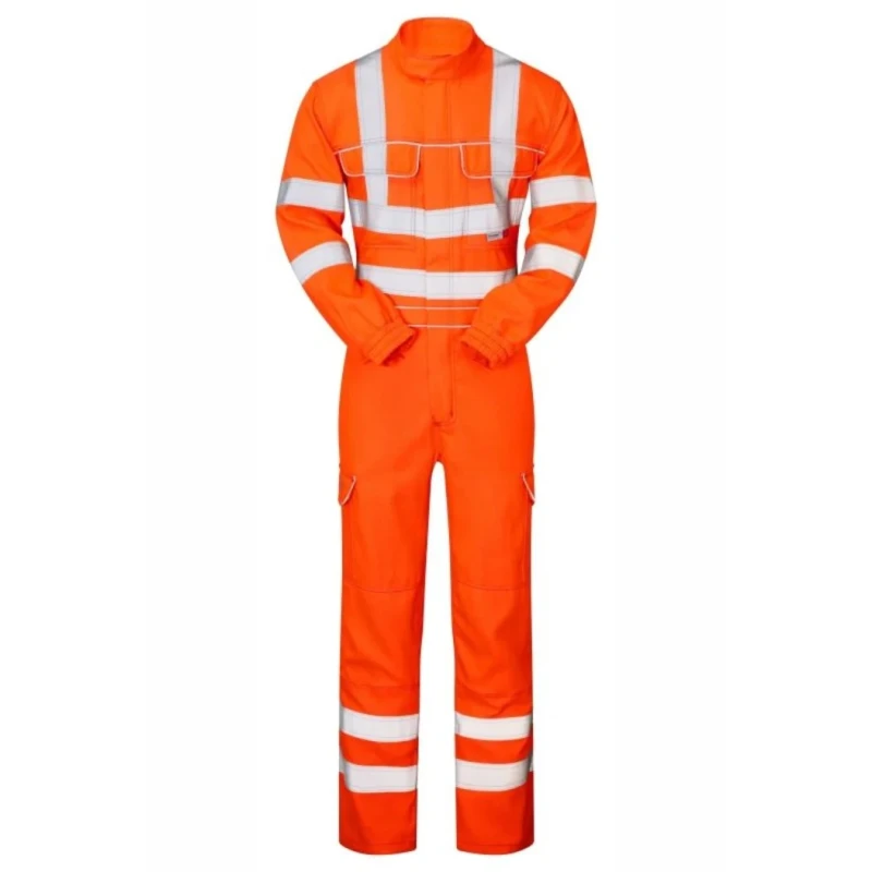 PULSAR Orange Reusable Hi Vis Overalls, 99-104 cm Chest Size, Coverall Style, Plastic Stud Front and 2-Way Plastic PRARC05-M