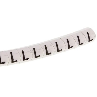HellermannTyton HGDC Slide-On Cable Marker, Black Legend "L", Polyvinyl Chloride, 3 mm Max Cable 901-10549 909-2994-PVC