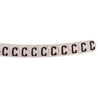 HellermannTyton HGDC Slide-On Cable Marker, Black, Pre-printed "C", 5 mm Cable White, 2 mm Cable 901-10584 909-3118-PVC