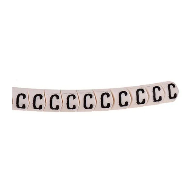 HellermannTyton HGDC Slide-On Cable Marker, Black, Pre-printed "C", 5 mm Cable White, 2 mm Cable 901-10584 909-3118-PVC