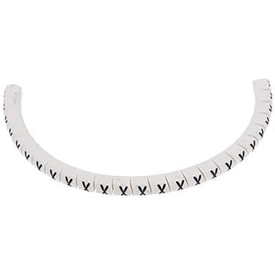 HellermannTyton HGDC Slide-On Cable Marker, Black Legend, Pre-printed "X" for 2 mm to 5 mm Cables 901-10599 909-3168-PVC