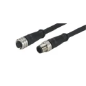 ifm electronic Sensor Actuator Cable Female 3 Way M12 to Male 4 Way M12 Polyurethane Jacket Black 300mm E12432