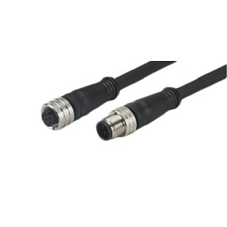 ifm electronic Sensor Actuator Cable Female 3 Way M12 to Male 4 Way M12 Polyurethane Jacket Black 300mm E12432