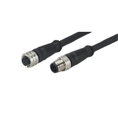 ifm electronic Sensor Actuator Cable Female 3 Way M12 to Male 4 Way M12 Polyurethane Jacket Black 300mm E12432