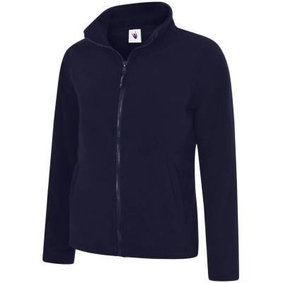 Uneek Navy 100% Polyester Women's Full Zip Fleece Jacket S 32 to 34 in UC608