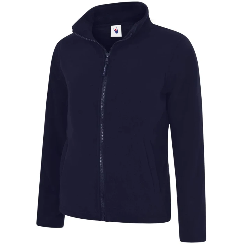 Uneek Navy 100% Polyester Women's Full Zip Fleece Jacket S 32 to 34 in UC608