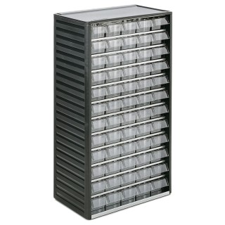 RS PRO Drawer Storage Unit 60, Polypropylene Cabinet with 60 Transparent Polystyrene Tilt Drawers, 550 mm x 310 mm 909-6956