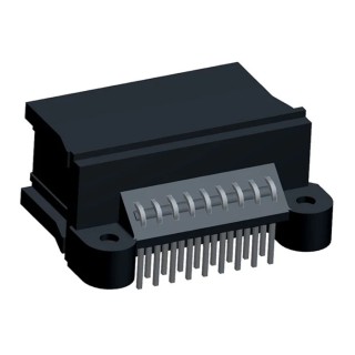 TE Connectivity Micro Quadlok System Automotive Connector Male Black Through Hole 18 Way Solder Termination 1-963539-1