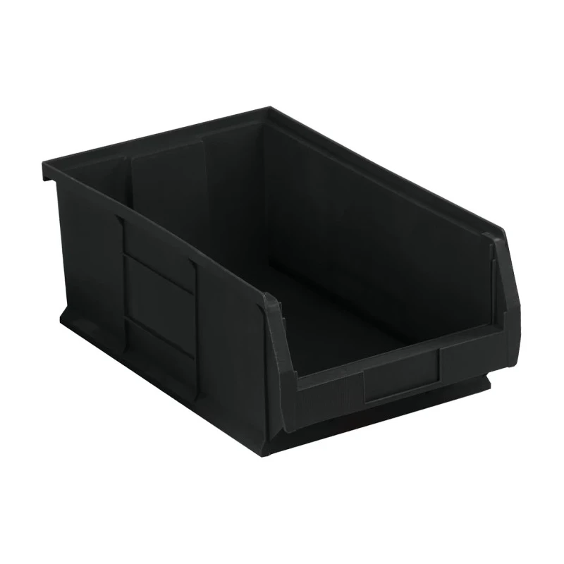 RS PRO Polypropylene Storage Bin Black 520 mm x 310 mm x 200 mm 42kg Load Capacity 909-6924