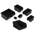RS PRO Polypropylene Storage Bin Black 520 mm x 310 mm x 200 mm 42kg Load Capacity 909-6924