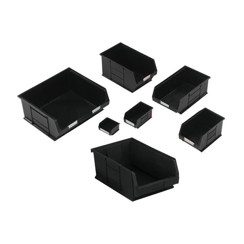 RS PRO Polypropylene Storage Bin Black 520 mm x 310 mm x 200 mm 42kg Load Capacity 909-6924