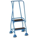 RS PRO Tubular Framed Mobile Safety Steps Steel with Ribbed Rubber Treads 0.508m Platform Height Blue 909-7066