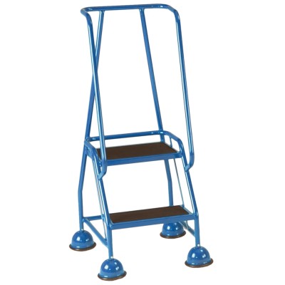 RS PRO Tubular Framed Mobile Safety Steps Steel with Ribbed Rubber Treads 0.508m Platform Height Blue 909-7066