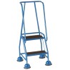 RS PRO Tubular Framed Mobile Safety Steps Steel with Ribbed Rubber Treads 0.508m Platform Height Blue 909-7066