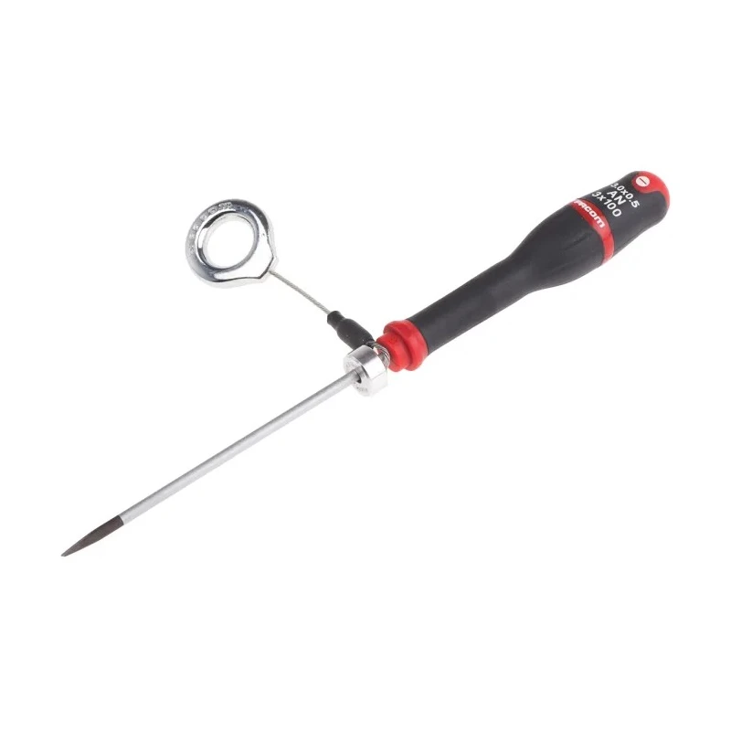 Facom Slotted Screwdriver, 100 mm Blade, 203 mm Overall, Silicon Carbon Blade, Bi-Material Handle AN3X100SLS