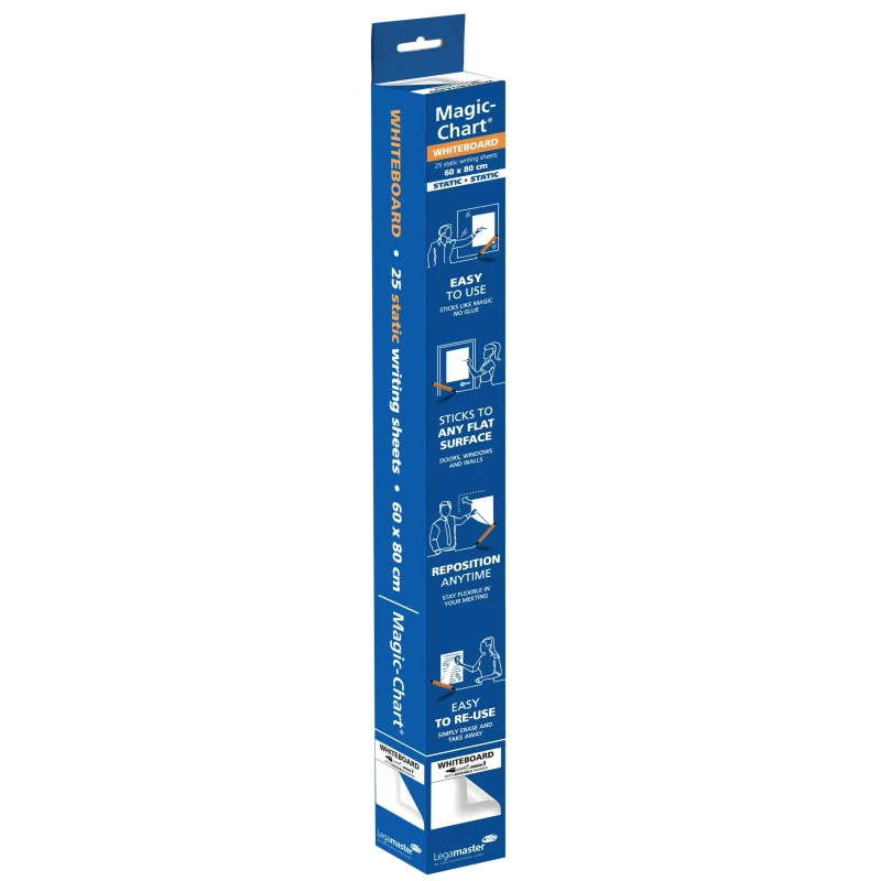 Legamaster Electrostatic Foil White Board 80 cm Height 60 cm Width 866898000