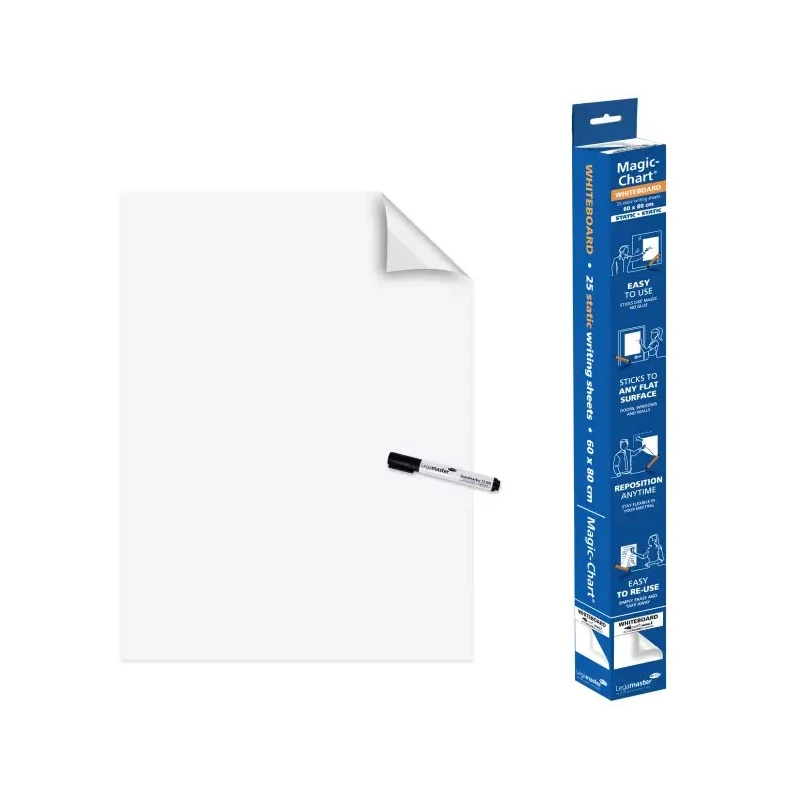 Legamaster Electrostatic Foil White Board 80 cm Height 60 cm Width 866898000