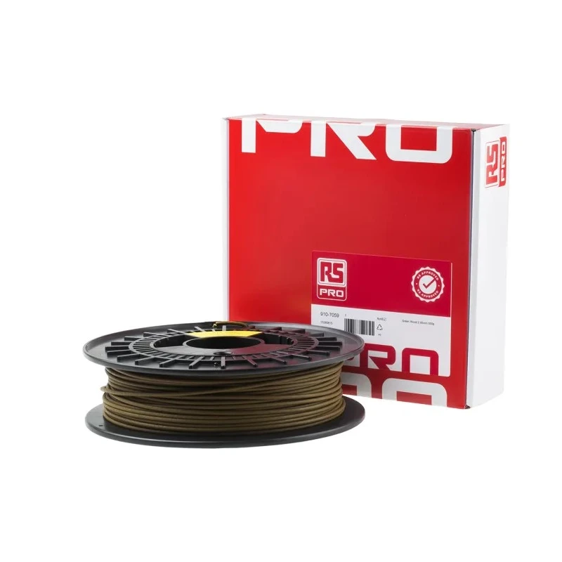 RS PRO 3D Printer Filament 2.85 mm Light Wood Composite Material FDM Technology 500g 910-7059