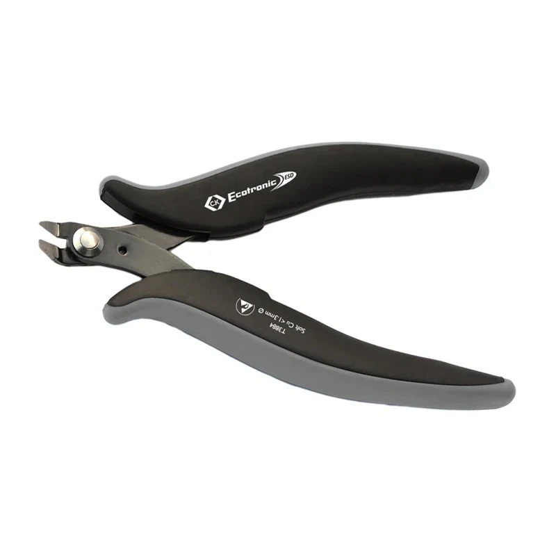CK Extra Full Flush ESD Safe Side Cutter with 9.5mm Jaw Width, 132mm Overall Length, Special Tool Steel Blade T3884